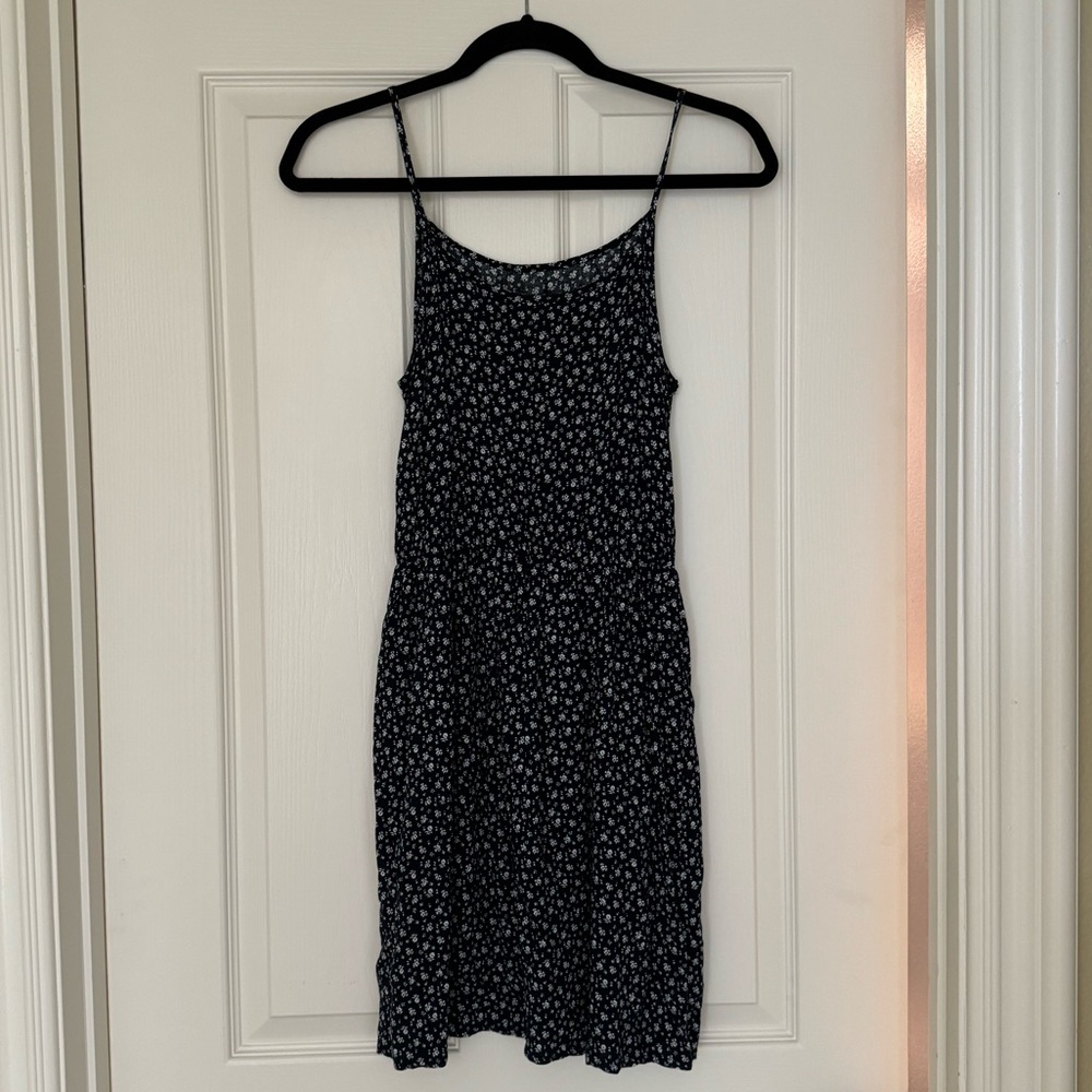 Navy blue floral dress